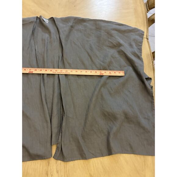 100% Linen Kimono Cardigan Gray Minimalist Oversized Womens Open Front USA OS - Picture 6 of 11